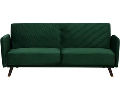 Beliani Išskleidžiama trijų vietų sofa SENJA, veliūras, smaragdinė