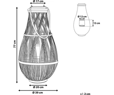 Beliani Žibintas 77 cm baltas TONGA