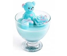 Beliani Mondex Žvakė puodelyje TEDDY BEAR vaškas 11x14cm turkis