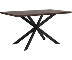 Beliani Valgomojo stalas SPECTRA tamsiai rudas 140 cm 90 cm