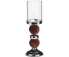 Beliani Žvakidė 38 cm sidabrinis-rudas PADRE