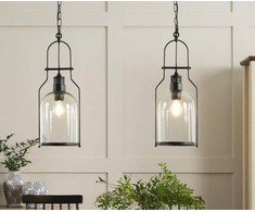 Pakabinamas šviestuvas Beliani Lampa wisząca BASHILO Metal Juodas