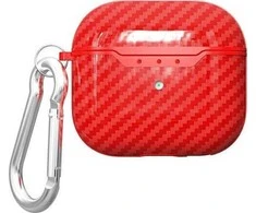 Beline AirPods Carbon Cover Air Pods 4 dėklas ausinėms raudonos spalvos