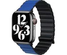Beline apyrankė Apple Watch Magnetic Pro 42/44/45/49mm juodos ir mėlynos spalvos box