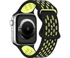 Beline apyrankė Apple Watch New Sport silikoninė 38/40/41mm juodos ir geltonos spalvos box