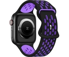 Beline apyrankė Apple Watch New Sport silikoninė 38/40/41mm juodos ir violetinės spalvos box