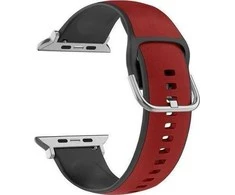 Beline apyrankė Apple Watch Silico Leather 38/40/41mm raudonos ir juodos spalvos box