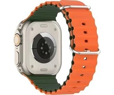Beline apyrankė Apple Watch silikoninė Waves 38/40/41mm žalios ir oranžinės spalvos box