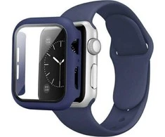 Beline apyrankė Apple Watch Solid silikoninė 42/44/45/49mm mėlynos ir baltos spalvos