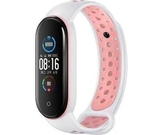 Beline apyrankė Design Mi Band 7/6/5 baltos ir rožinės spalvos