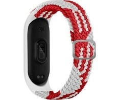 Beline apyrankė Mi Band 3/4 Textile raudonos ir baltos spalvos