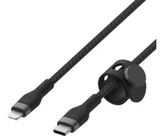 Belkin CAA011bt3MBK BOOST CHARGE™ USB-C LTG silikoninis pintas 3 m juodas