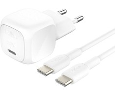 Kabelis USB Belkin USB-C - USB-C 1 m Baltas (WCA009KQ1MWH-B6)