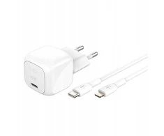 Belkin USB-C PD 30W, mažas, baltas + „Lightning“ laidas