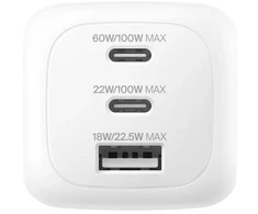 Belkin BOOST Charge 100W USB-C įkroviklis 2xUSB-C/1xA WCH016hqWH