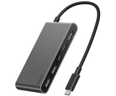 HUB USB Belkin Hub USB-C, 2 x USB-A, 2 x USB-C PD 100W, HDMI 2.0 4K, 5Gbps, pilka