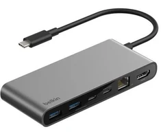 Belkin CONNECT USB-C 8 viename šakotuvas su dviem USB-C prievadais, INC024hqSGY