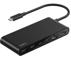 HUB USB Belkin Belkin CONNECT USB-C 8-in-1 Hub Dual USB-C Ports schw.INC024hqBK