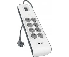 Belkin 900J, 8 „Schuko“ lizdai, 2x USB-A, 2 m