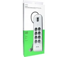 Belkin 900J, 8 „Schuko“ lizdai, 2x USB-A, 2 m