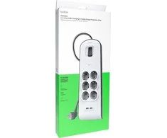 Belkin 650J, 6 Schuko lizdai, 2x USB-A, 2m