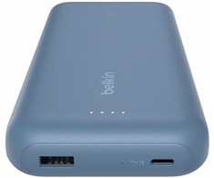 „Belkin“ nešiojamoji baterija, 20 000 mAh, mėlyna, 30 W, integruotas USB-C korpusas, BPB024hqBL