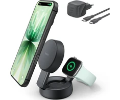Įkroviklis Belkin UltraCharge Pro Qi2 25W magnetyczna 2w1 Grafitowa (WIZ043KQCH)