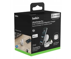 Belkin UltraCharge Pro kroviklis magnetyczna 2w1 Qi2 25W, piaskowa