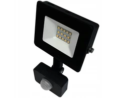 Bemko 10W LED prožektorius su judesio davikliu KASTEL, juodas, 4000K, IP65, 120°