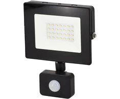 Bemko 20W LED prožektorius su judesio davikliu KASTEL, juodas, 6000K, IP65