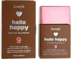 Skystas makiažo pagrindas „Benefit Hello Happy Soft Blur Matte Finish“ 09 Deep Neutral SPF 15, 30 ml