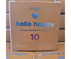„Benefit Hello Happy Velvet“ matinį efektą suteikiantis kompaktiškas makiažo pagrindas „10 Dark“, 7 g