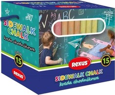 Rexus Šaligatvio kreida 10,5x2,3 cm 15 spalvų 128x110 mm Beniamin