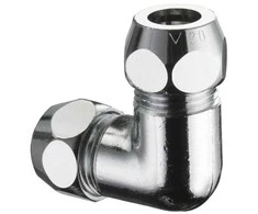 BENKISER Alkūnė, 3/8"x3/8" vidinis ir išorinis sriegiai, su veržle