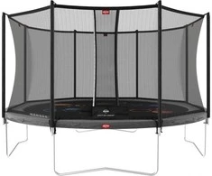 Batutas su tinklu BERG Favorit Regular 430 Pilkas Levels, su saugos tinklu Comfort