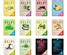 Bergamo Help Lakštinė veido kaukė su hialurono rūgštimi, 25 ml