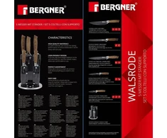 Bergner BERGNER Nerūdijančio plieno peilių rinkinys Walsrode – 5 vienetai + stovas