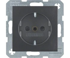 Berker 47231606, F tipas, antracito spalvos, termoplastinis, IP20, 250 V, 16 A