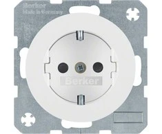 Elektros lizdas Berker R.1/R.3, Elektros lizdo tipas Su vaikų apsauga, Spalva Balta
