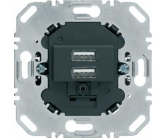 Berker one.platform Mechanizm gniazda USB ładowania 3.0 A 230 V, antracito, mat 260205