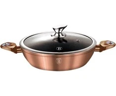 WOK PUODAS GRANITAS 28cm 3,8L BERLINGER HAUS METALLIC LINE ROSE GOLD BH-1519N