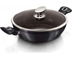 ŽEMAS PUODAS SU DANGIU GRANITE 3,8L 28cm BERLINGER HAUS METALLIC LINE Carbon Pro BH-6898