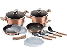 Berlinger Haus Puodų ir keptuvių komplektas, 13 dalių, Berlingerhaus Metallic Line Rose Gold | BH-7058