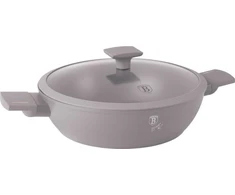 Berlinger Haus PLOKŠČIAS TITANINIS PUODAS SU DANGIU 30cm BERLINGER HAUS BH-8099 TAUPE