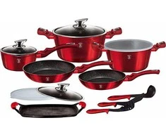 PUODŲ RINKINYS 16 vnt BERLINGER HAUS METALLIC LINE BURGUNDY BH-6781