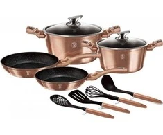 Berlinger Haus Puodų komplektas, 10 dalių, Berlingerhaus Metallic Line Rosegold | BH-6142