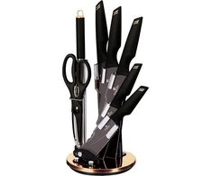 PEILIŲ RINKINYS 8 ELE. BERLINGER HAUS Juodas ROSE GOLD BH-2692