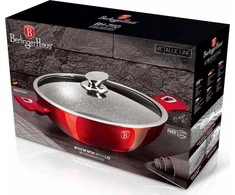 BH-7110 - Plokščias granitinis puodas 30 cm Berlinger Haus Burgundy Line