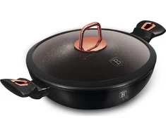 WOK PUODAS GRANITAS 4.4L 30CM BERLINGER HAUS Juodas ROSE BH-7112