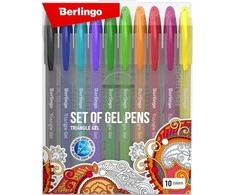 Berlingo, Rinkinys geliniai rašikliai, spalva, 10vnt, 0,5mm, Triangle gelis
